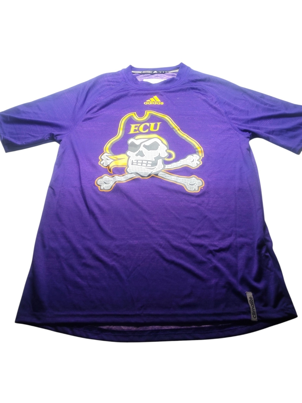 Adidas ECU East Carolina Pirates Climalite Shirt Purple Short Sleeve Size Small